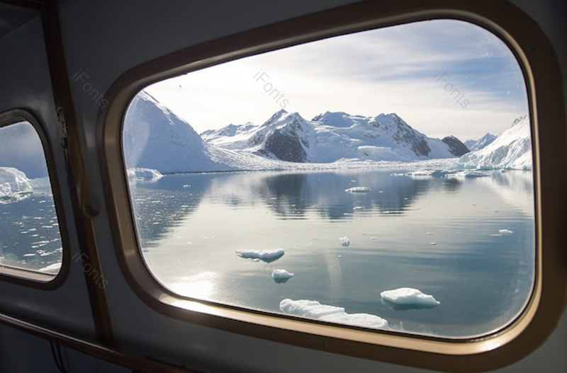 从船舱看到的大海和白色的冰川也漂浮的冰块,高清,摄影图,摄影图片,图片大全,摄影图免费下载